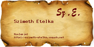 Szimeth Etelka névjegykártya